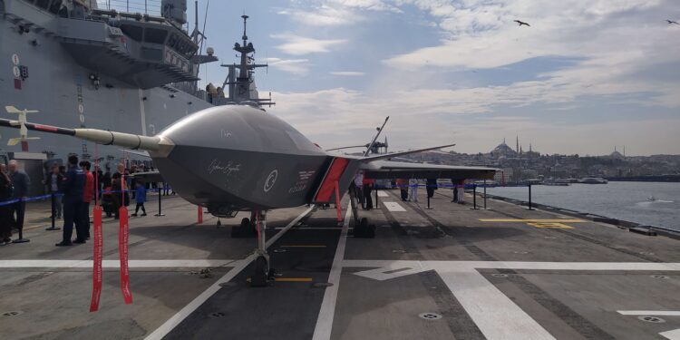 Bayraktar_Kızılelma_on_the_deck_of_TCG_Anadolu_(L-400)_-_1