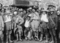 British, French and Italian wounded soldiers in a group