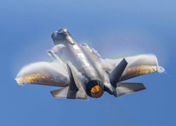 A photo of an F-35 flying during the Wings Over Houston 2023 Airshow