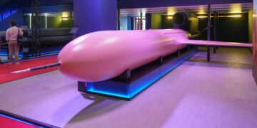 Ukrainian_FP-5_Flamingo_long-range_cruise_missile_by_Fire_Point_at_MSPO_2026_in_Kielce